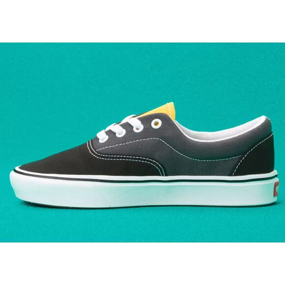 VANS Womens Tri-Tone Shoes US 5 Black Gray Yellow ComfyCush Era Unisex NWOB - Picture 2 of 12